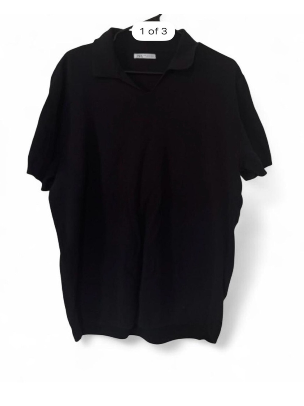 Zara Black Polo-Style Short Sleeve Shirt